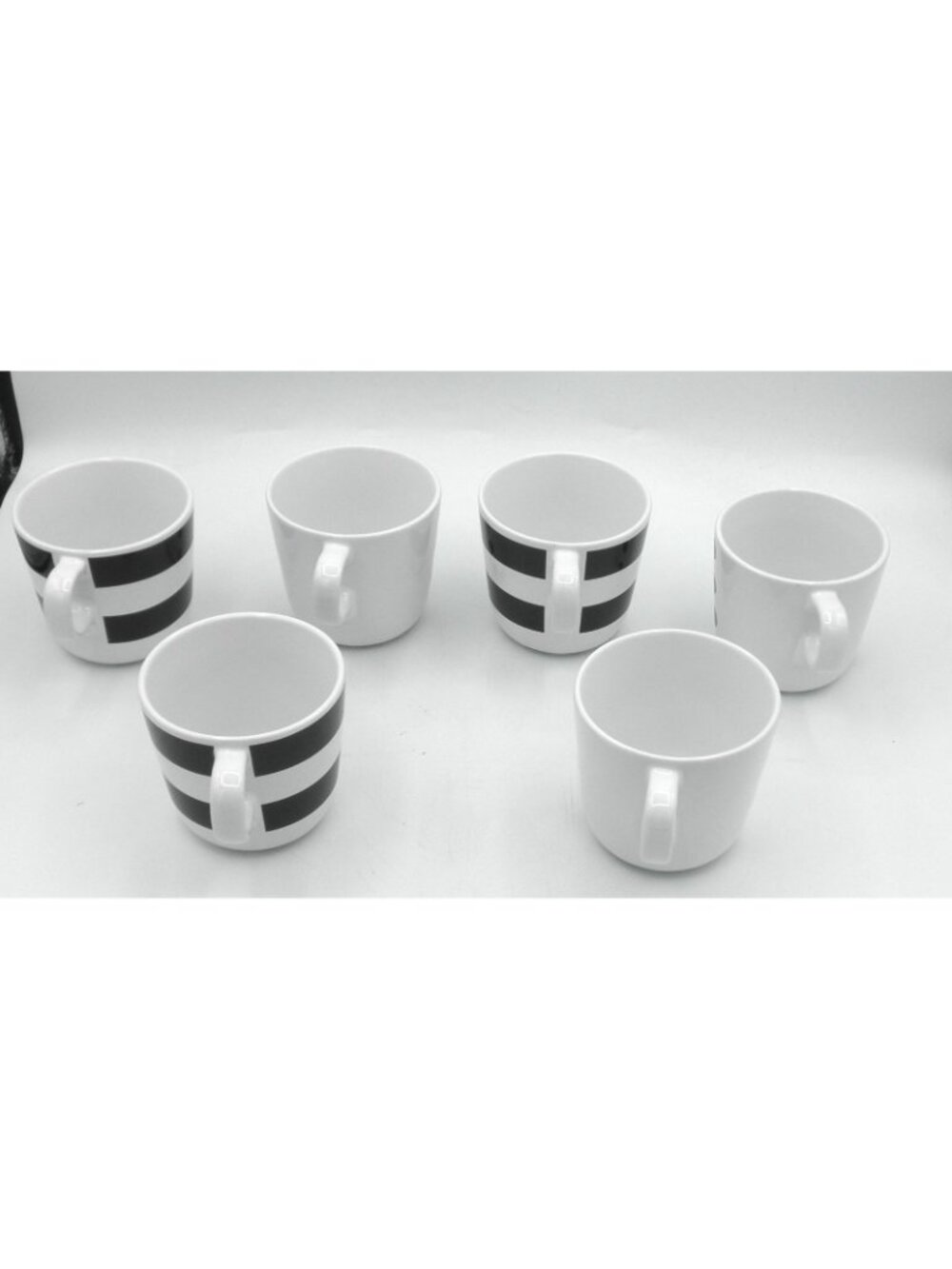 Tickar by IKEA White with Black Dots Stripes Mug Set of 6 Pattern IK TIC - Picture 2 of 10